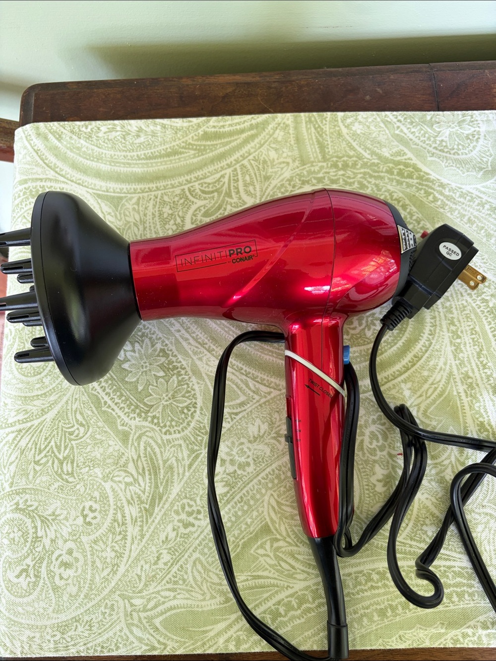 Conair InfinitiPro Red Hair Dryer with Diffuser